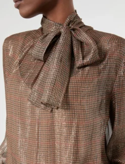 Casacca in georgette di seta - ORO CAMMELLO