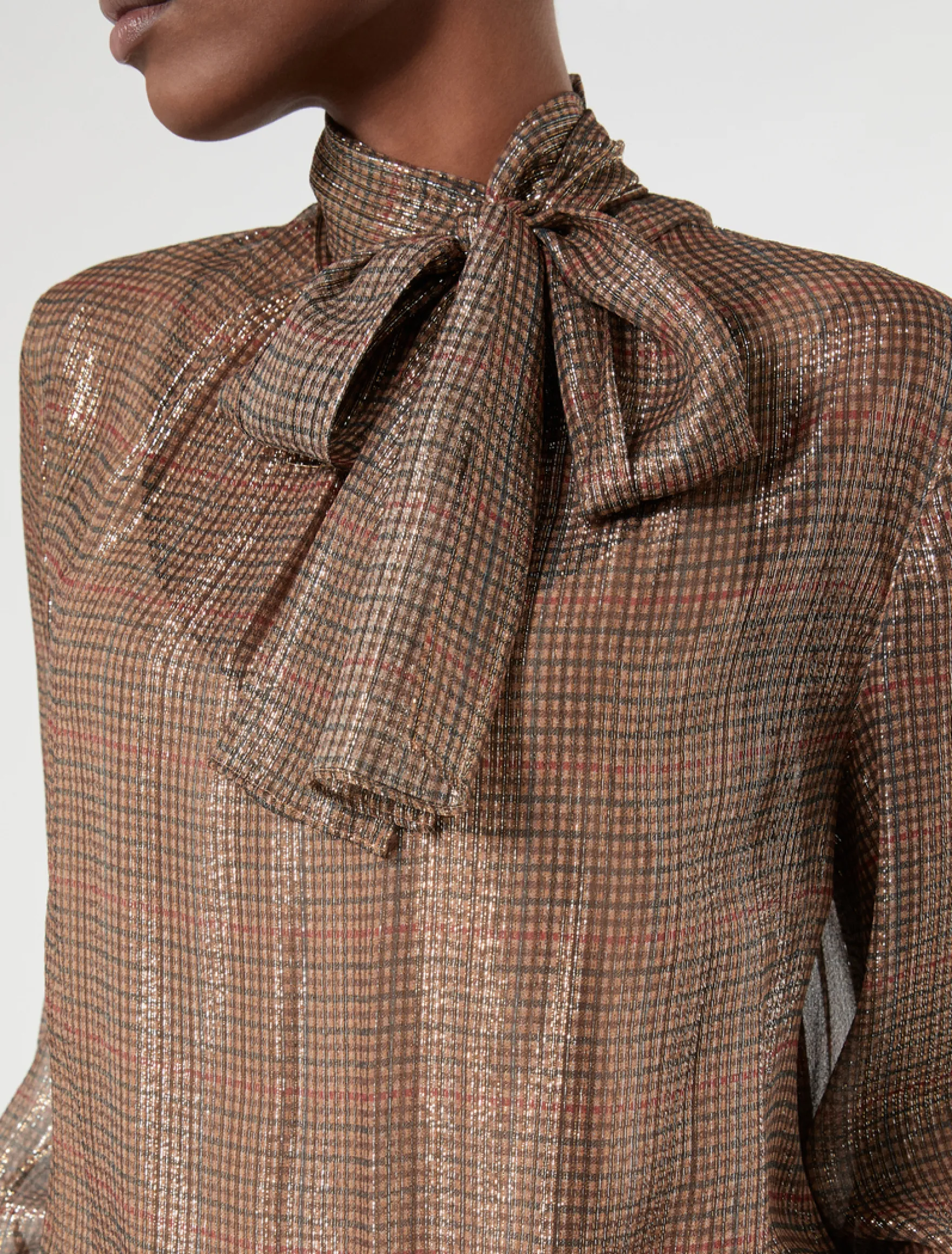 Casacca in georgette di seta - ORO CAMMELLO