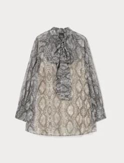 Casacca in georgette - GRIGIO MEDIO