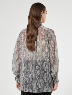 Casacca in georgette - GRIGIO MEDIO