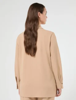 Casacca in jersey scuba crêpe - CAMMELLO