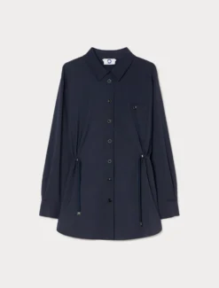 Casacca in lana natural stretch - BLU NOTTE