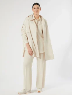 Casacca in lana natural stretch - ECRU