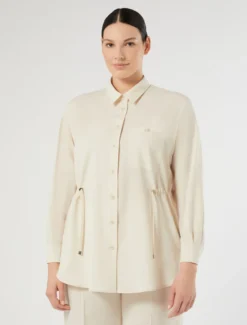 Casacca in lana natural stretch - ECRU