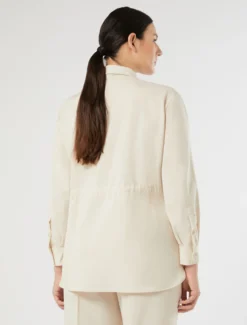 Casacca in lana natural stretch - ECRU