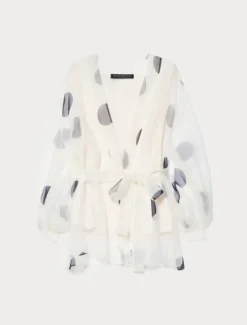 Casacca in organza di seta - BIANCO AVORIO
