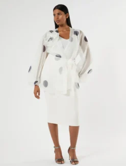 Casacca in organza di seta - BIANCO AVORIO
