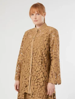 Casacca in pizzo macramè - CAMMELLO
