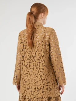 Casacca in pizzo macramè - CAMMELLO