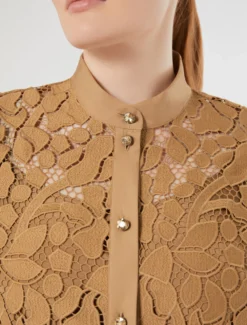 Casacca in pizzo macramè - CAMMELLO