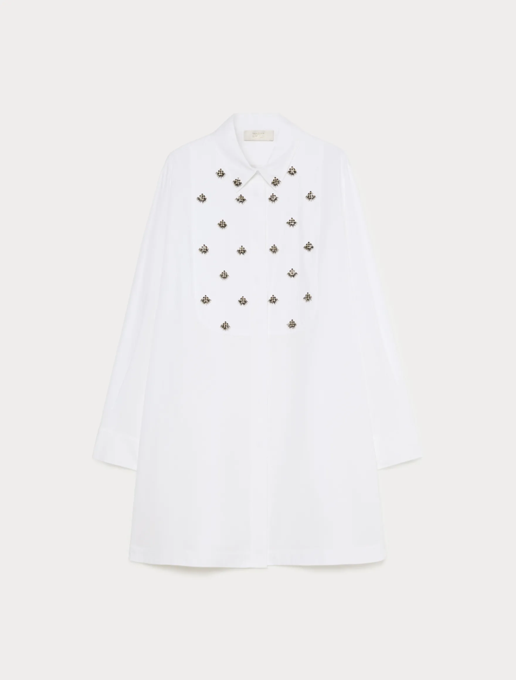 Casacca in popeline con ricamo - BIANCO OTTICO