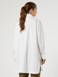 Casacca in popeline con ricamo - BIANCO OTTICO