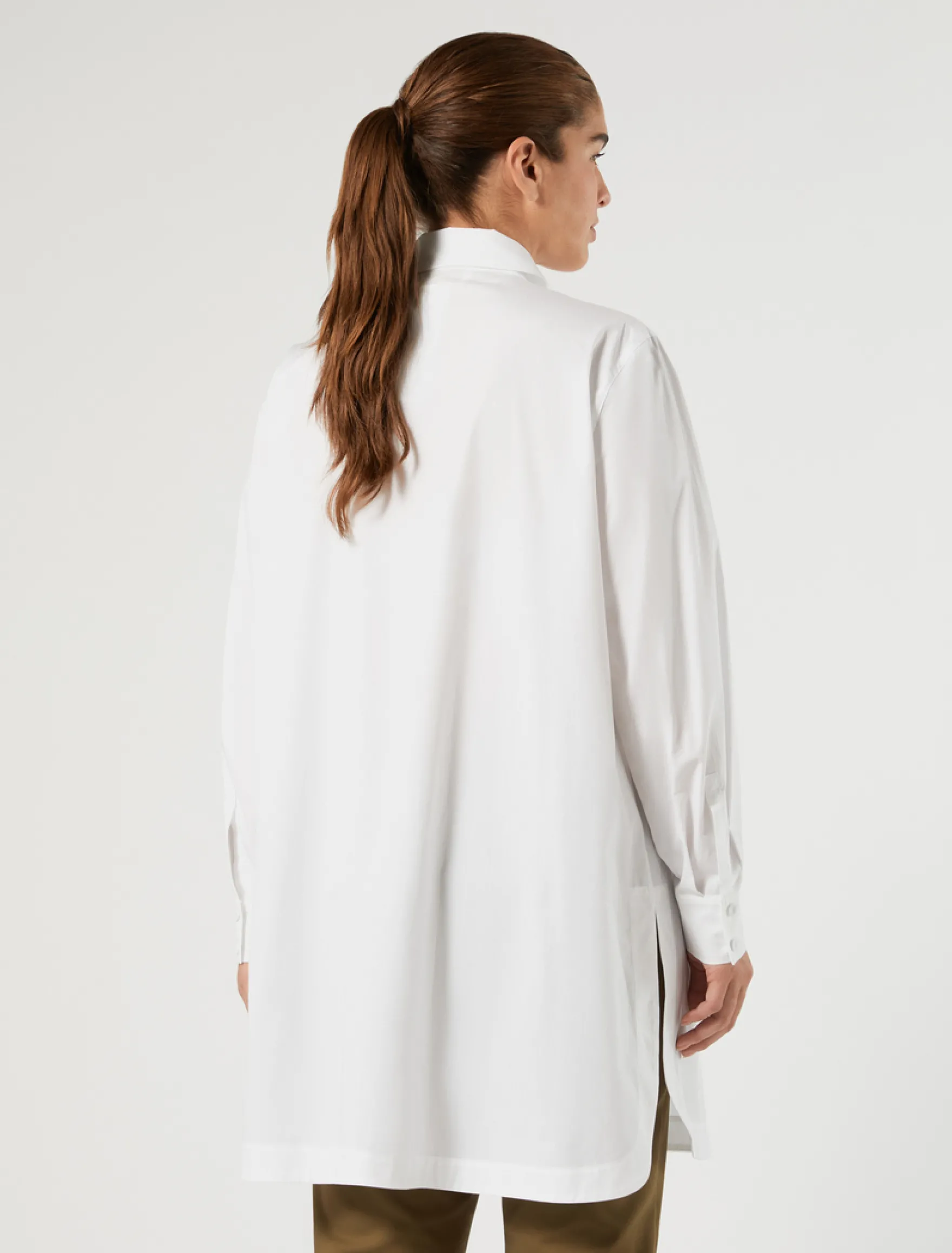 Casacca in popeline con ricamo - BIANCO OTTICO