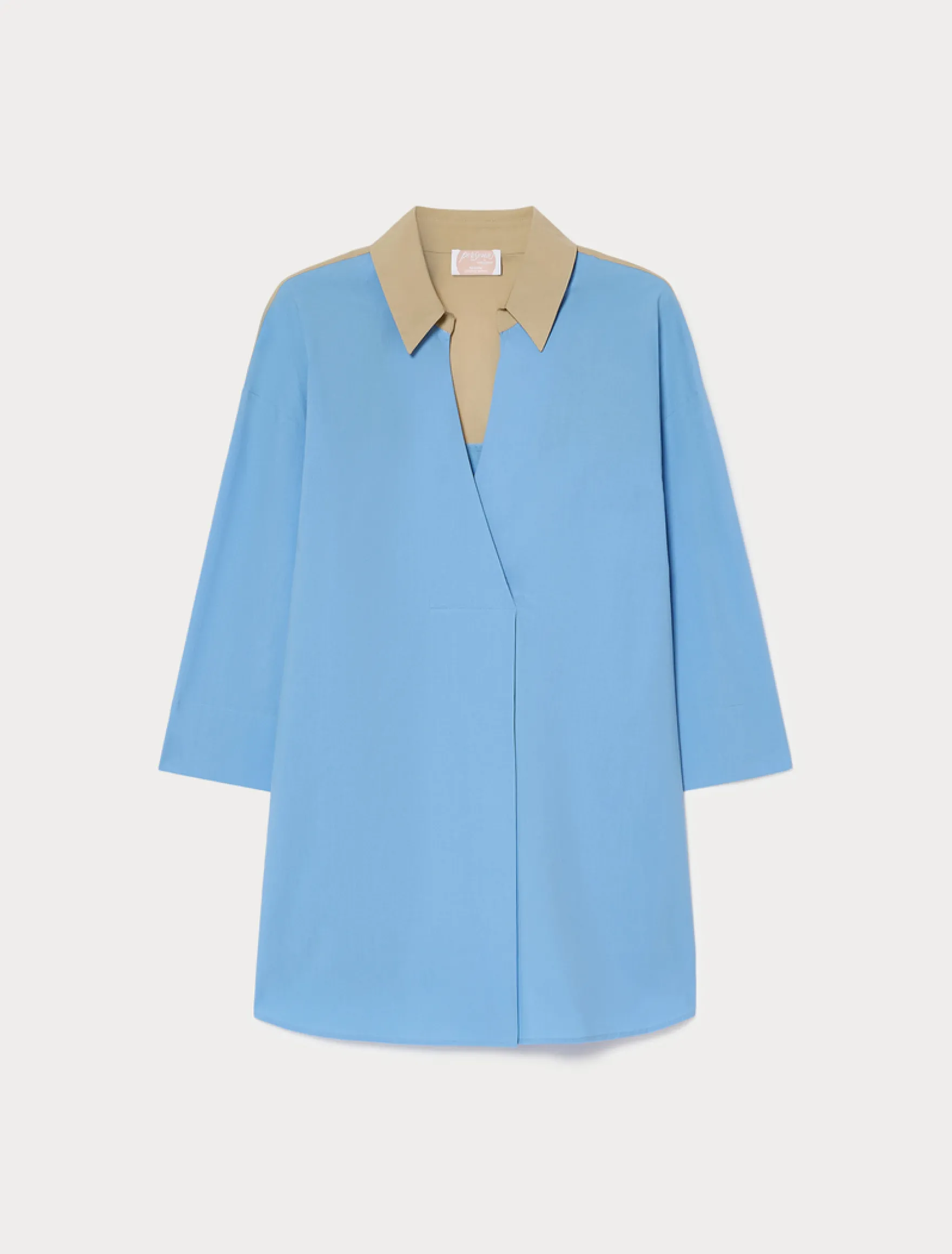 Casacca in popeline di cotone - AZZURRO