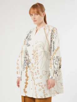 Casacca in popeline di cotone - BIANCO