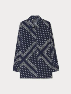 Casacca in popeline di cotone - BLU MARINO