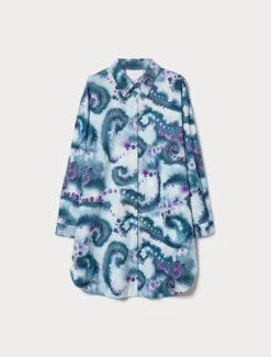 Casacca in popeline di cotone - BLU NOTTE