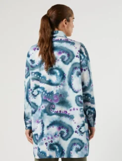 Casacca in popeline di cotone - BLU NOTTE