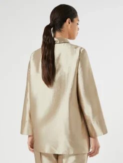 Casacca in shantung di seta - NOCCIOLA