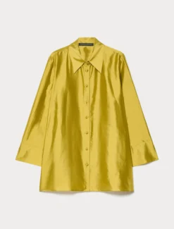Casacca in shantung di seta - VERDE OLIVA