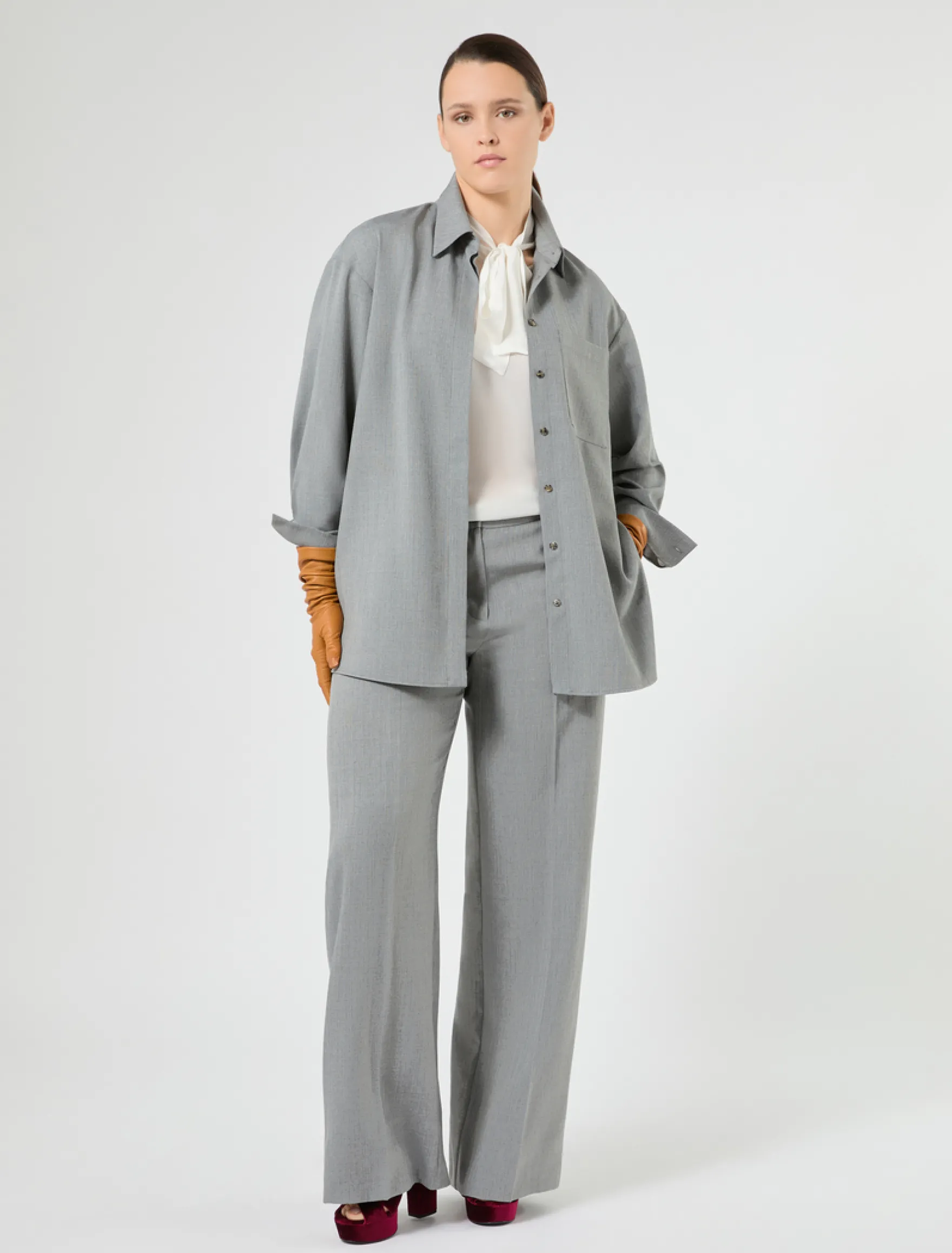 Casacca in stuoia mélange - GRIGIO MEDIO