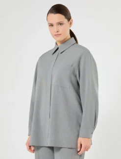 Casacca in stuoia mélange - GRIGIO MEDIO
