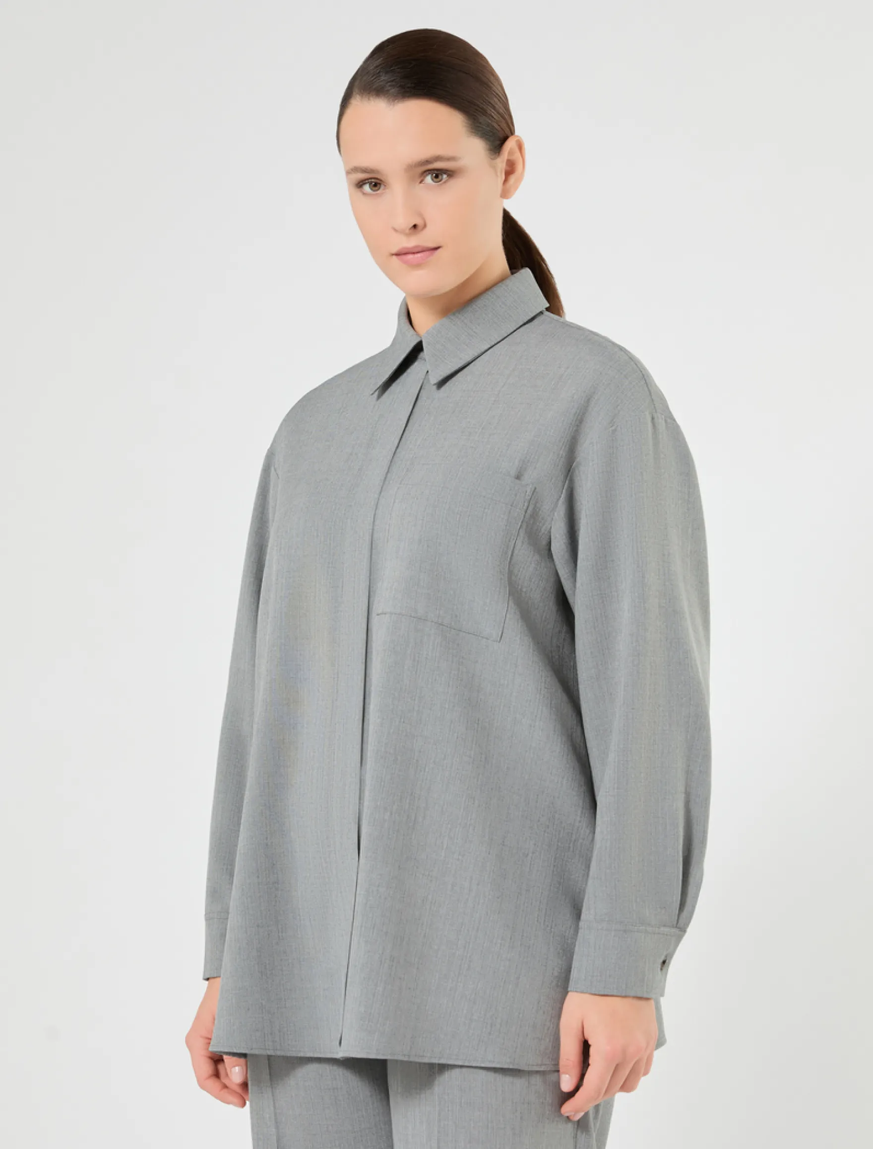 Casacca in stuoia mélange - GRIGIO MEDIO