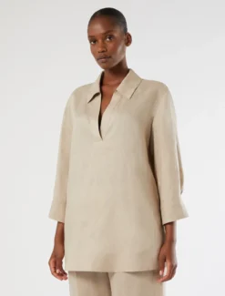 Casacca in tela di lino - BEIGE