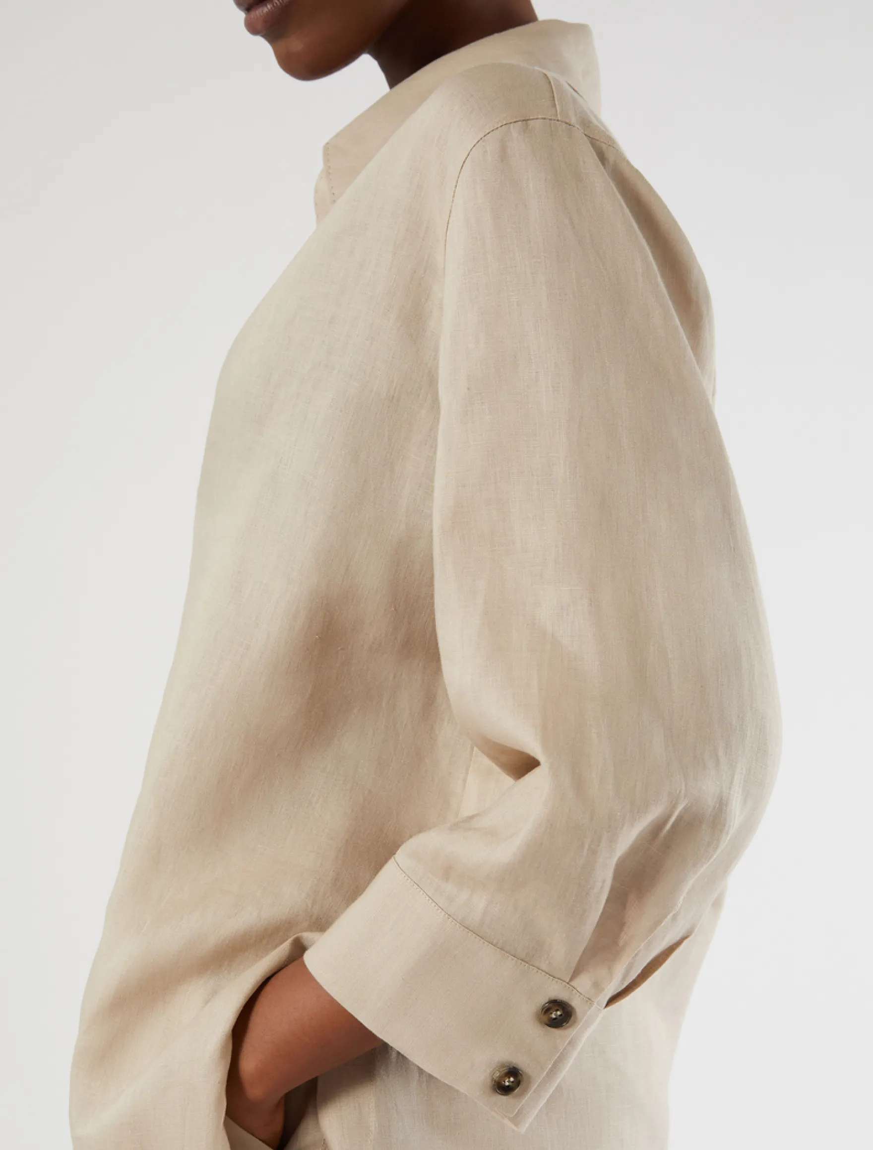 Casacca in tela di lino - BEIGE