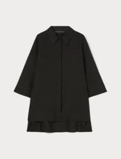 Casacca in tela di lino - NERO