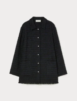 Casacca in tessuto ammagliato - BLU/NERO