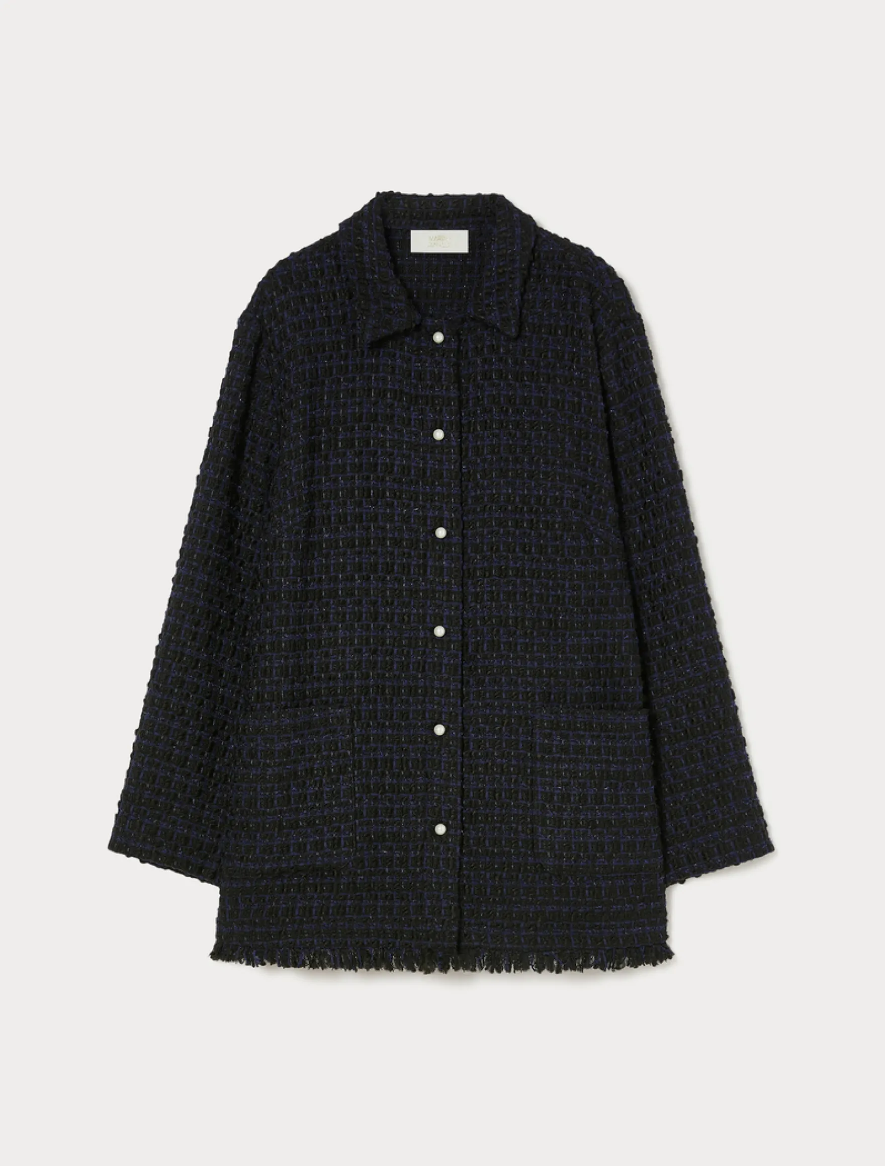 Casacca in tessuto ammagliato - BLU/NERO