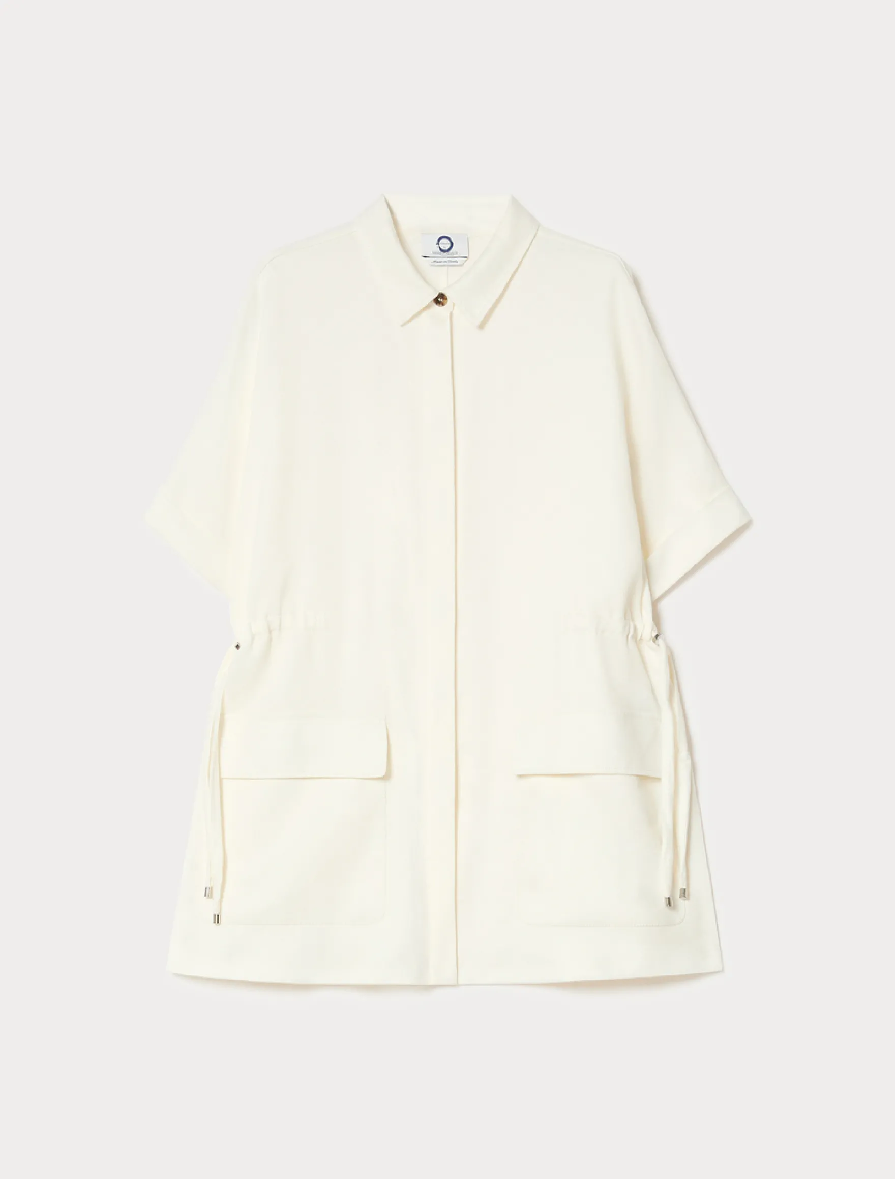 Casacca in twill di lino stretch - AVORIO