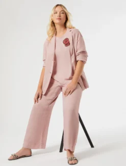 Casacca in twill di ramiè - ROSA ANTICO