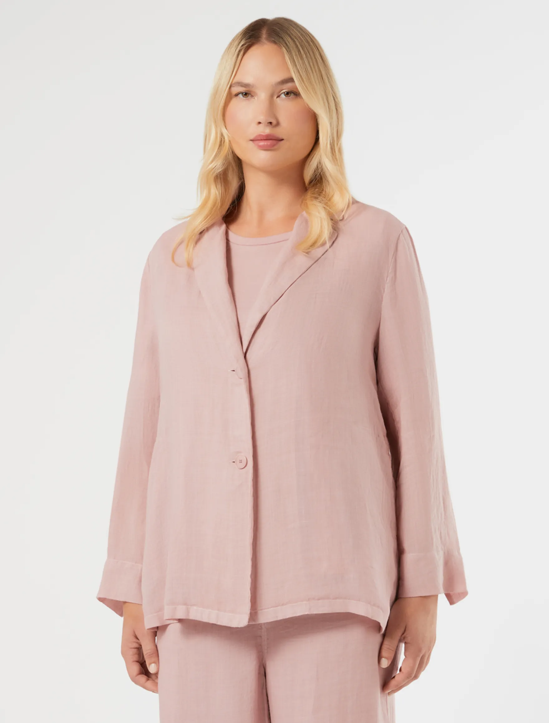 Casacca in twill di ramiè - ROSA ANTICO