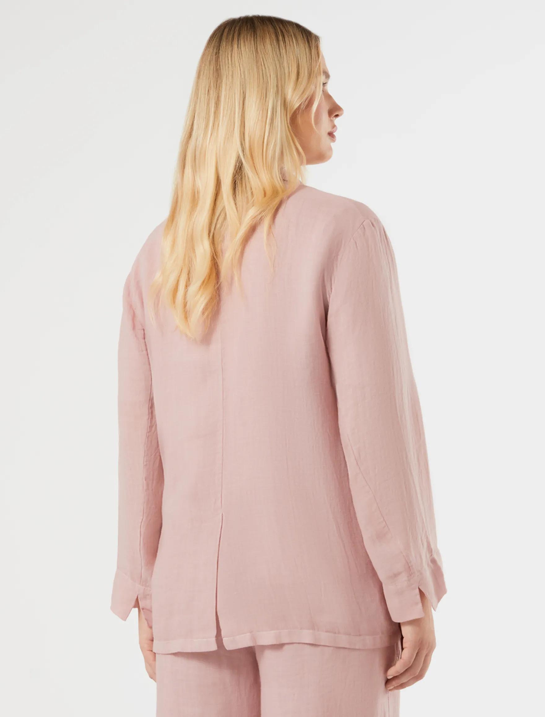 Casacca in twill di ramiè - ROSA ANTICO