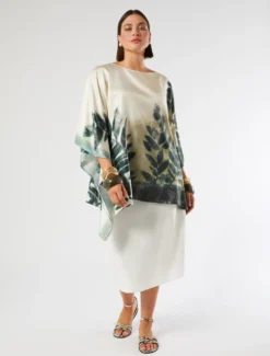 Casacca in twill di seta - VERDE OLIVA
