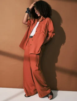 Casacca in twill di tencel - RAME