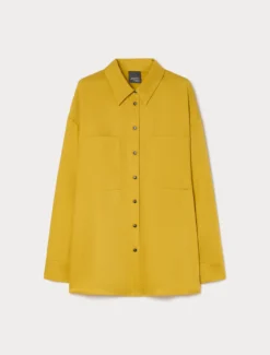 Casacca in twill di tencel - SENAPE
