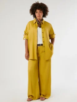 Casacca in twill di tencel - SENAPE