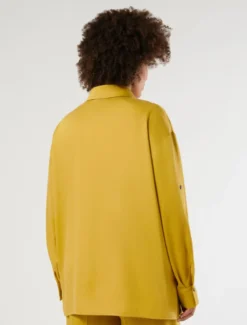 Casacca in twill di tencel - SENAPE