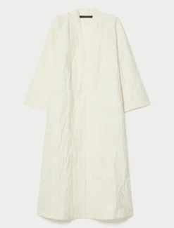 Casacca lunga in fil coupé - BIANCO AVORIO
