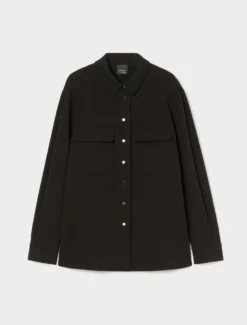 Casacca overshirt in felpa - NERO