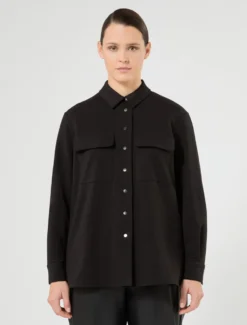 Casacca overshirt in felpa - NERO