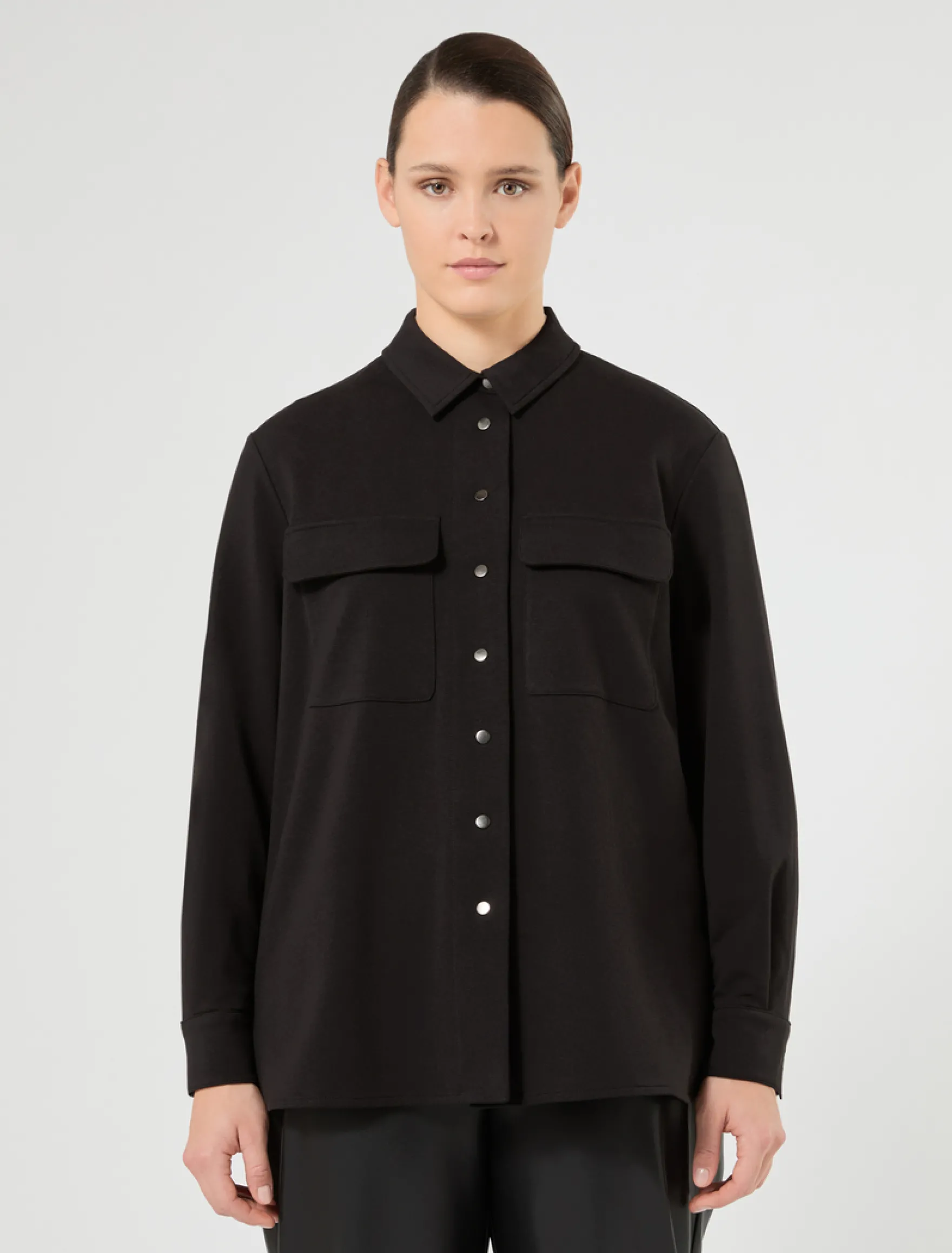 Casacca overshirt in felpa - NERO