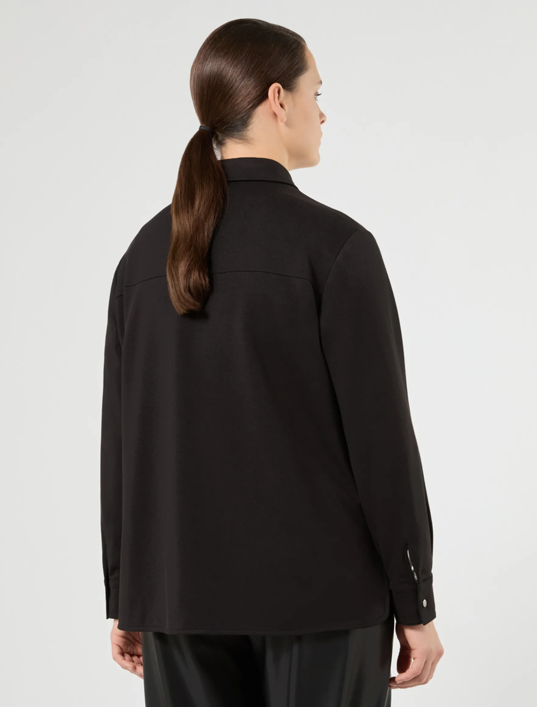 Casacca overshirt in felpa - NERO