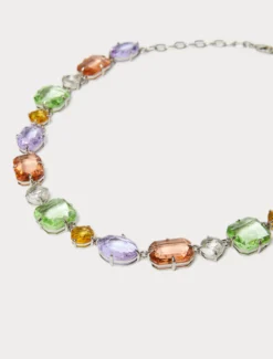 Collana con cabochon multicolor - VERDE PASTELLO