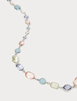 Collana con cristalli - VERDE PASTELLO