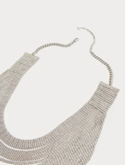 Collana multifilo con strass - ARGENTO
