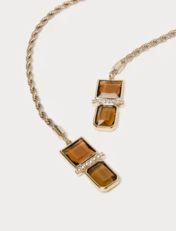 Collana regolabile con strass - BRONZO